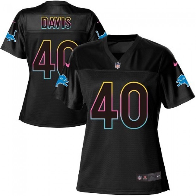Women's Lions #40 Jarrad Davis Black NFL Game Jersey