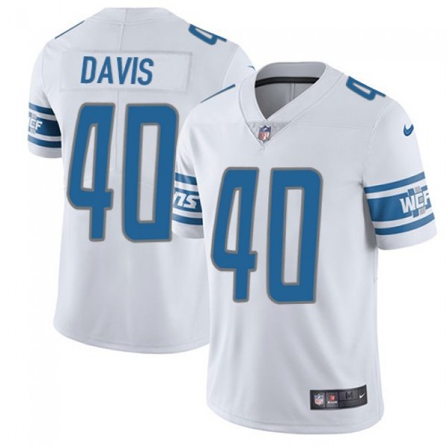 Nike Lions #40 Jarrad Davis White Men's Stitched NFL Vapor Untouchable Limited Jersey