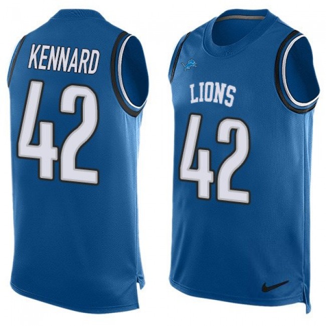 Nike Lions #42 Devon Kennard Blue Team Color Men's Stitched NFL Limited Tank Top Jersey