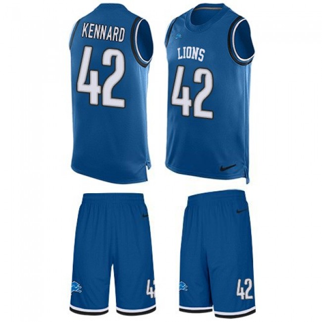 Nike Lions #42 Devon Kennard Blue Team Color Men's Stitched NFL Limited Tank Top Suit Jersey