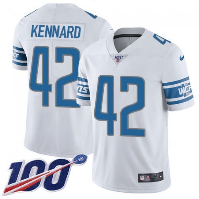 Nike Lions #42 Devon Kennard White Men's Stitched NFL 100th Season Vapor Untouchable Limited Jersey