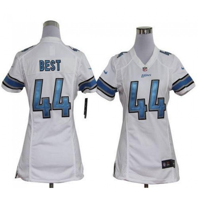 Women's Lions #44 Jahvid Best White Stitched NFL Elite Jersey