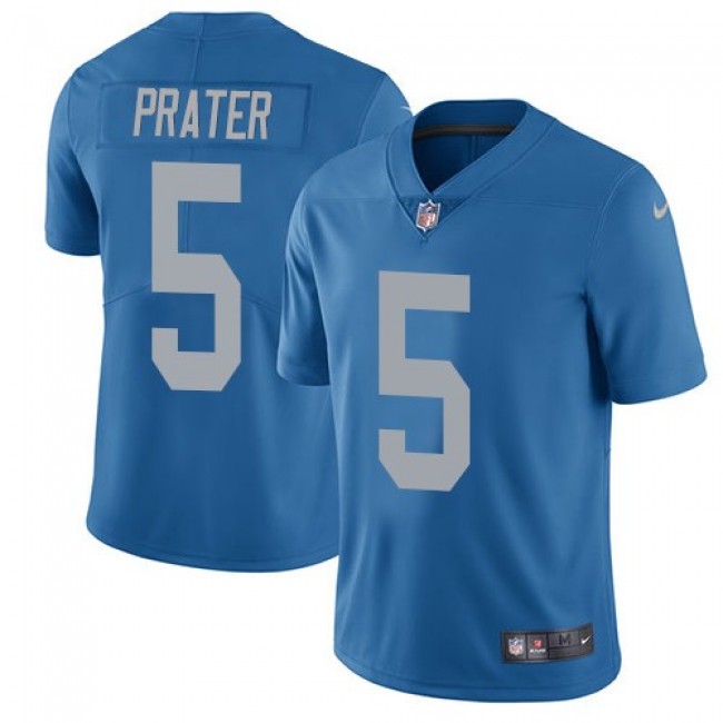 Nike Lions #5 Matt Prater Blue Throwback Men's Stitched NFL Vapor Untouchable Limited Jersey
