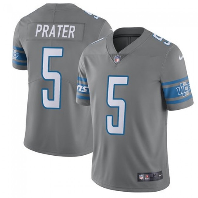 Detroit Lions #5 Matt Prater Gray Youth Stitched NFL Limited Rush Jersey