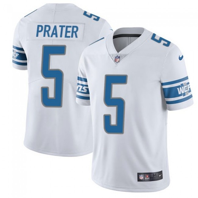 Nike Lions #5 Matt Prater White Men's Stitched NFL Vapor Untouchable Limited Jersey