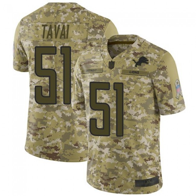 Nike Lions #51 Jahlani Tavai Camo Men's Stitched NFL Limited 2018 Salute To Service Jersey