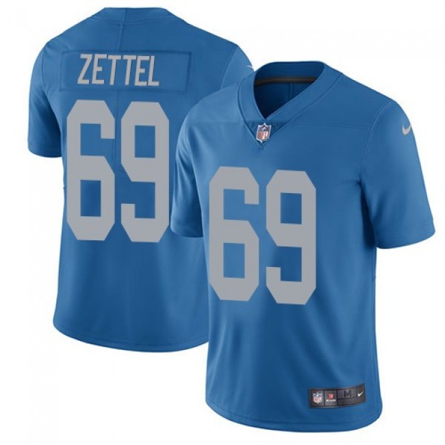 Detroit Lions #69 Anthony Zettel Blue Throwback Youth Stitched NFL Vapor Untouchable Limited Jersey