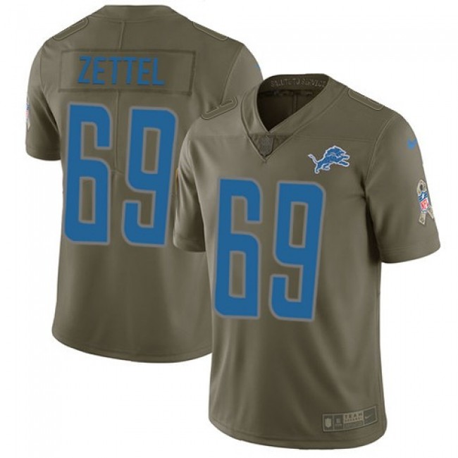 Detroit Lions #69 Anthony Zettel Olive Youth Stitched NFL Limited 2017 Salute to Service Jersey