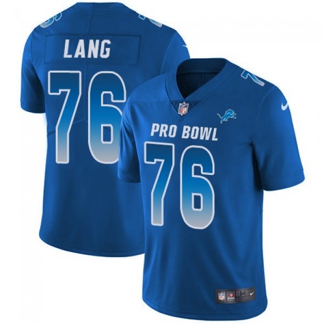 Detroit Lions #76 T.J. Lang Royal Youth Stitched NFL Limited NFC 2018 Pro Bowl Jersey