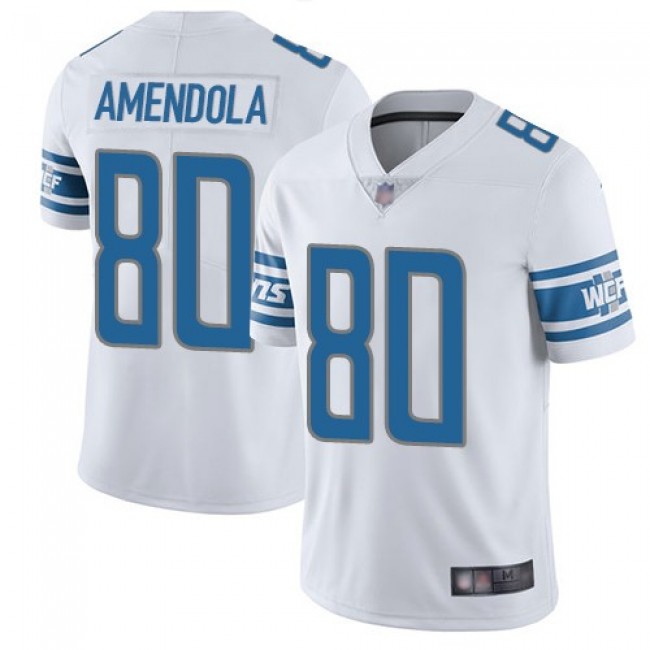 Nike Lions #80 Danny Amendola White Men's Stitched NFL Vapor Untouchable Limited Jersey