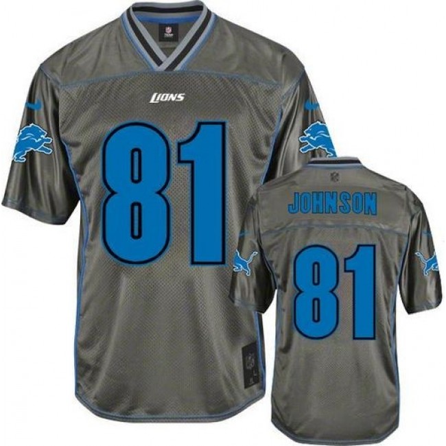 Detroit Lions #81 Calvin Johnson Grey Youth Stitched NFL Elite Vapor Jersey