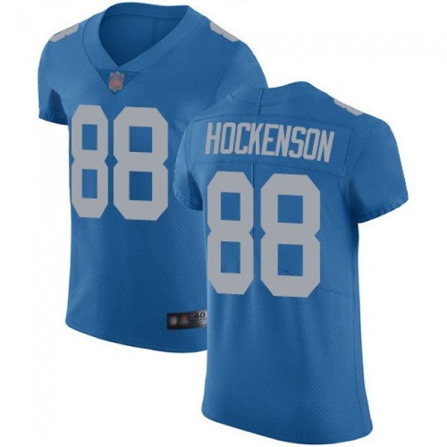 Nike Lions #88 T.J. Hockenson Blue Throwback Men's Stitched NFL Vapor Untouchable Elite Jersey
