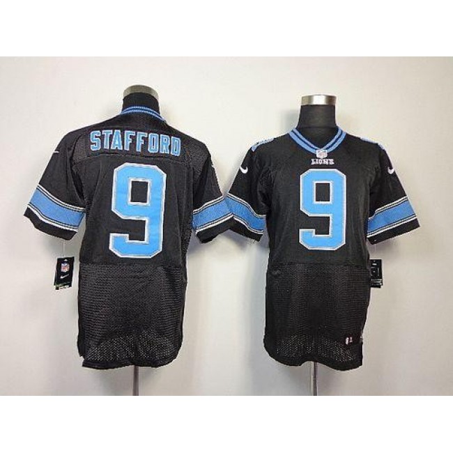 Nike Lions #9 Matthew Stafford Black Alternate Men's Stitched NFL Elite Jersey