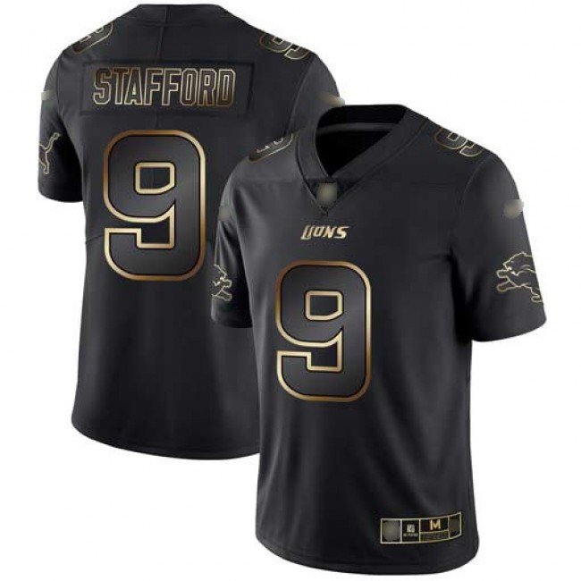 Nike Lions #9 Matthew Stafford Black/Gold Men's Stitched NFL Vapor Untouchable Limited Jersey