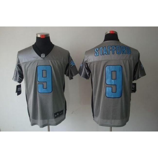 Nike Lions #9 Matthew Stafford Grey Shadow Men's Stitched NFL Elite Jersey