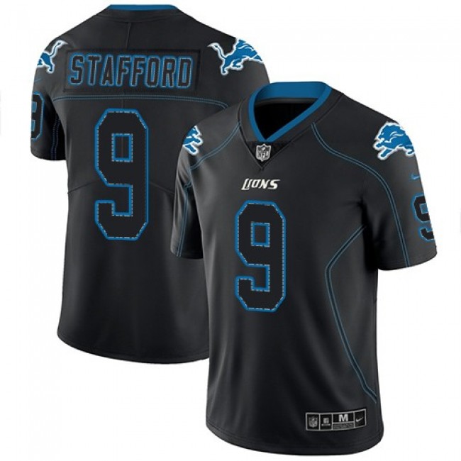 Nike Lions #9 Matthew Stafford Lights Out Black Men's Stitched NFL Limited Rush Jersey