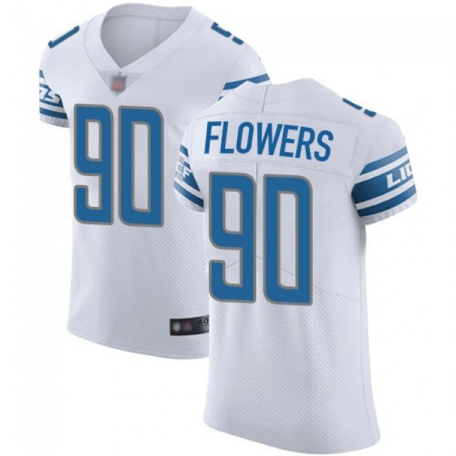 Nike Lions #90 Trey Flowers White Men's Stitched NFL Vapor Untouchable Elite Jersey