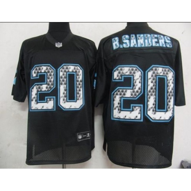 Sideline Black United Lions #20 Barry Sanders Black Stitched NFL Jersey
