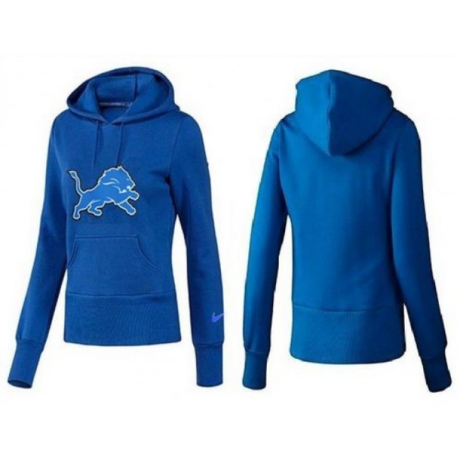 Women's Detroit Lions Logo Pullover Hoodie Blue Jersey