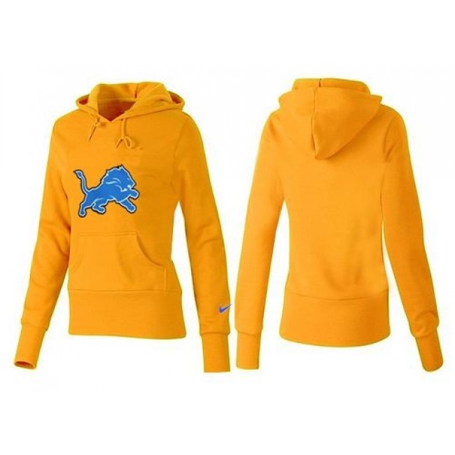 Women's Detroit Lions Logo Pullover Hoodie Yellow Jersey