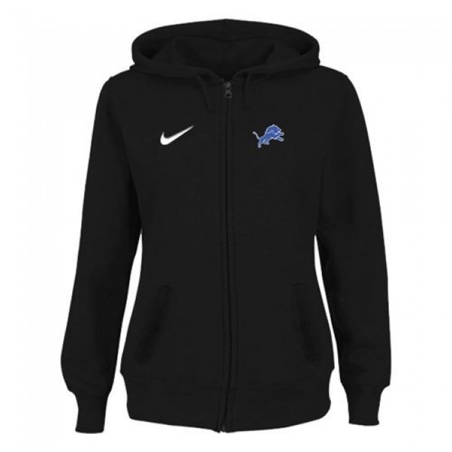 Women's Detroit Lions Stadium Rally Full Zip Hoodie Black Jersey