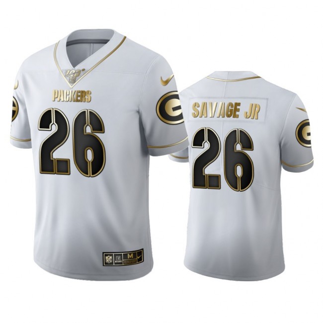 Green Bay Packers #26 Darnell Savage Jr. Men's Nike White Golden Edition Vapor Limited NFL 100 Jersey