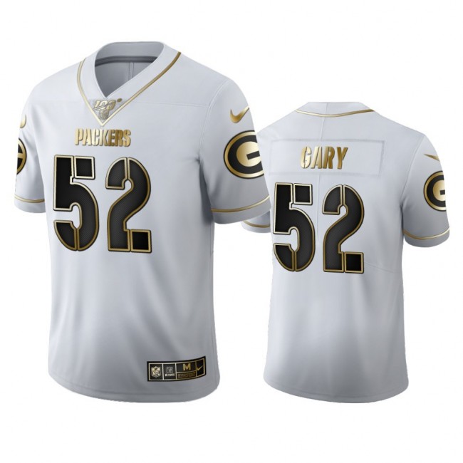 Green Bay Packers #52 Rashan Gary Men's Nike White Golden Edition Vapor Limited NFL 100 Jersey