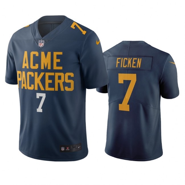 Green Bay Packers #7 Sam Ficken Navy Vapor Limited City Edition NFL Jersey