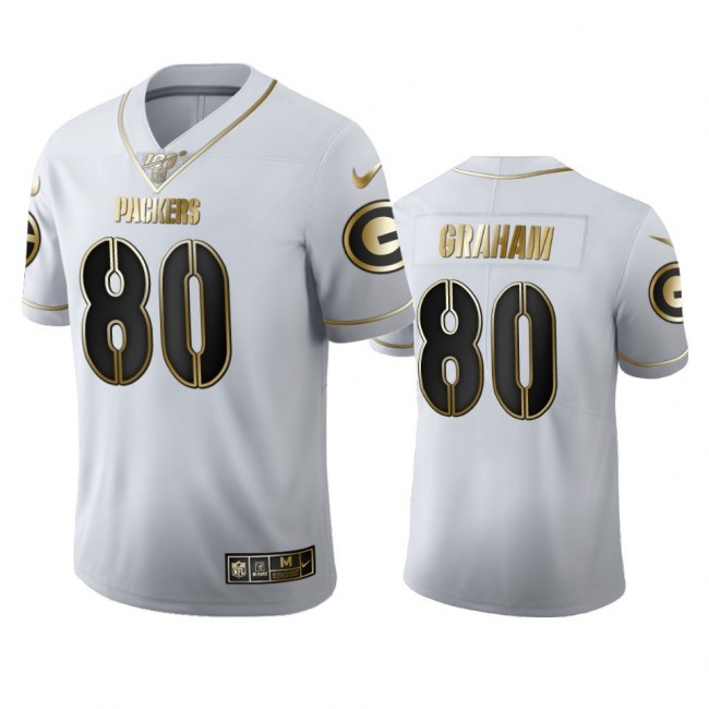 Green Bay Packers #80 Jimmy Graham Men's Nike White Golden Edition Vapor Limited NFL 100 Jersey