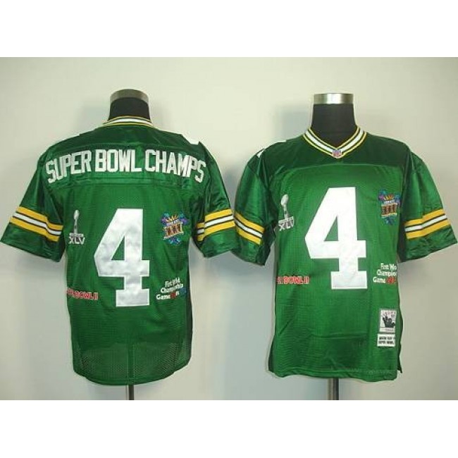 Mitchell And Ness Packers #4 Superbowlchamps Green Stitched NFL Jersey