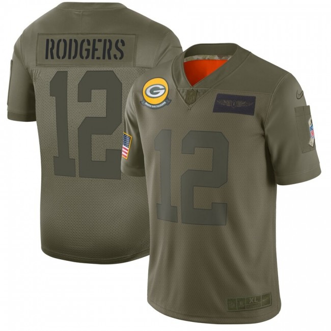 Nike Packers #12 Aaron Rodgers Camo Men's Stitched NFL Limited 2019 Salute To Service Jersey