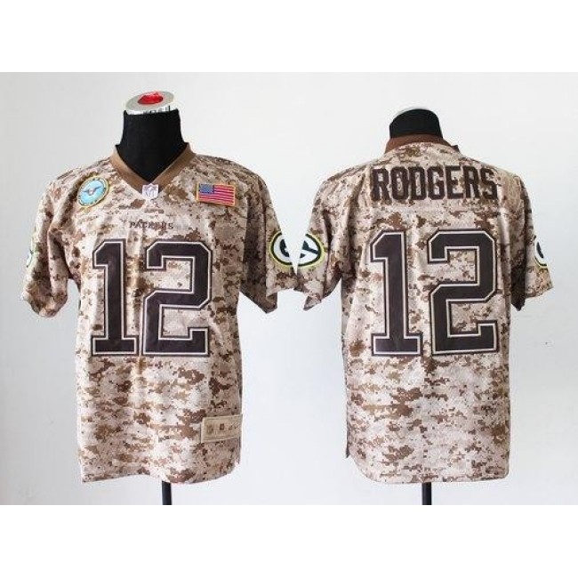 Nike Packers #12 Aaron Rodgers Camo Men's Stitched NFL New Elite USMC Jersey
