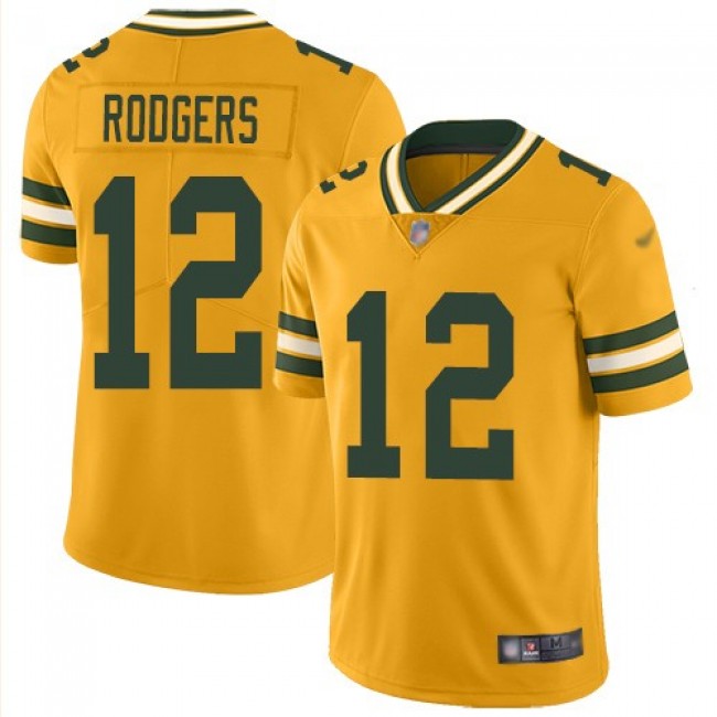 Nike Packers #12 Aaron Rodgers Gold Men's Stitched NFL Limited Inverted Legend Jersey