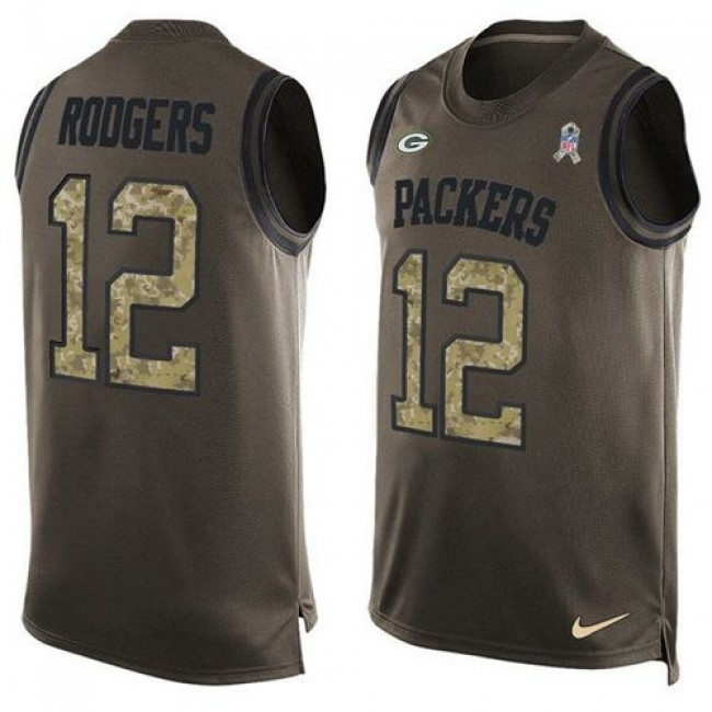 Nike Packers #12 Aaron Rodgers Green Men's Stitched NFL Limited Salute To Service Tank Top Jersey