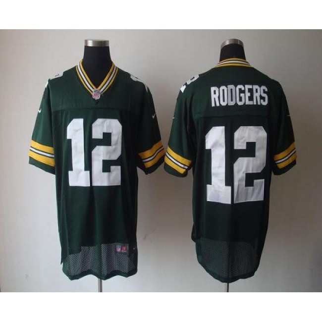 Nike Packers #12 Aaron Rodgers Green Team Color Men's Stitched NFL Elite Jersey
