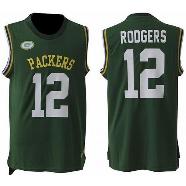 Nike Packers #12 Aaron Rodgers Green Team Color Men's Stitched NFL Limited Tank Top Jersey