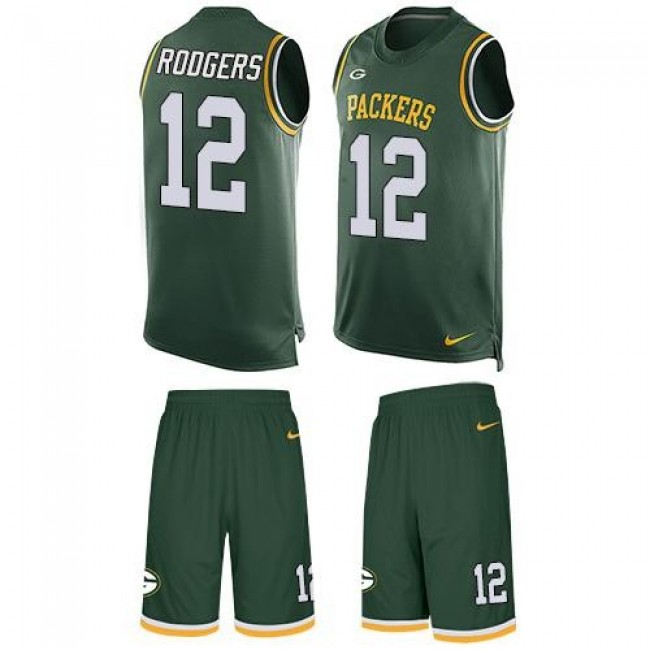Nike Packers #12 Aaron Rodgers Green Team Color Men's Stitched NFL Limited Tank Top Suit Jersey