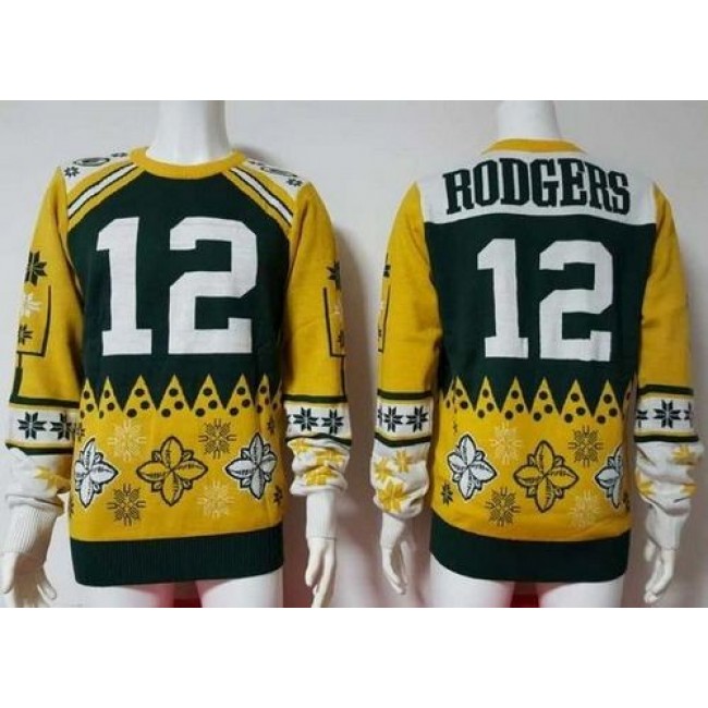 Nike Packers #12 Aaron Rodgers Green/Yellow Men's Ugly Sweater