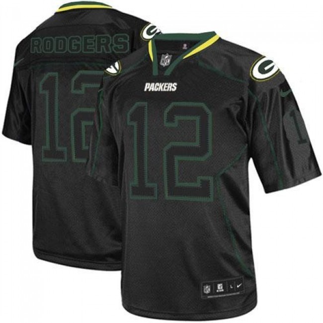 Nike Packers #12 Aaron Rodgers Lights Out Black Men's Stitched NFL Elite Jersey