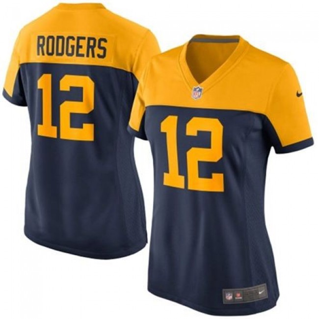 Women's Packers #12 Aaron Rodgers Navy Blue Alternate Stitched NFL New Elite Jersey
