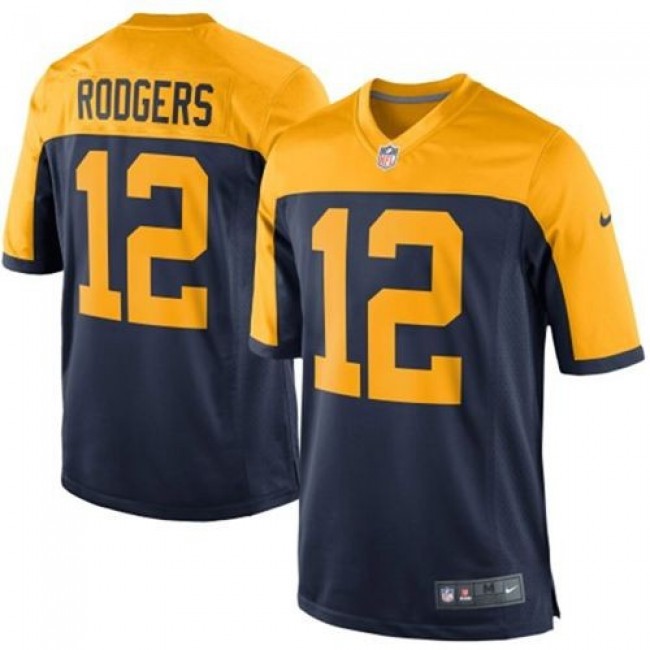 Green Bay Packers #12 Aaron Rodgers Navy Blue Alternate Youth Stitched NFL New Elite Jersey