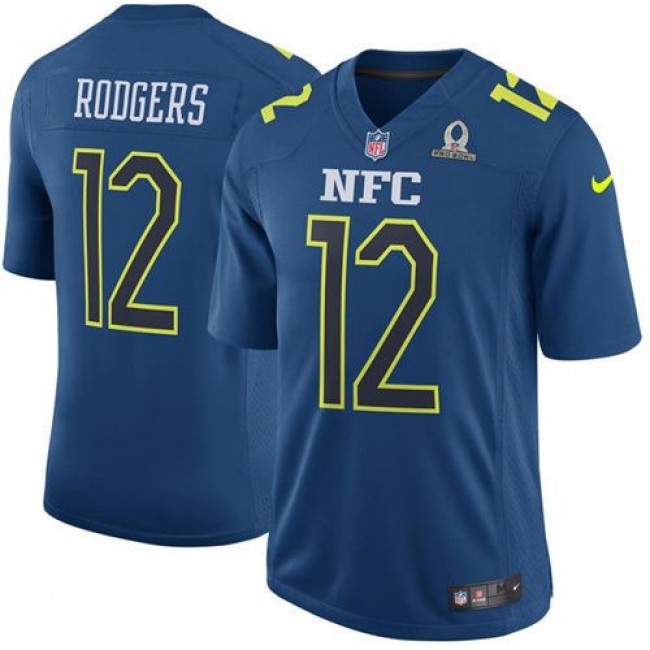 Nike Packers #12 Aaron Rodgers Navy Men's Stitched NFL Game NFC 2017 Pro Bowl Jersey