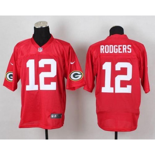 Nike Packers #12 Aaron Rodgers Red Men's Stitched NFL Elite QB Practice Jersey