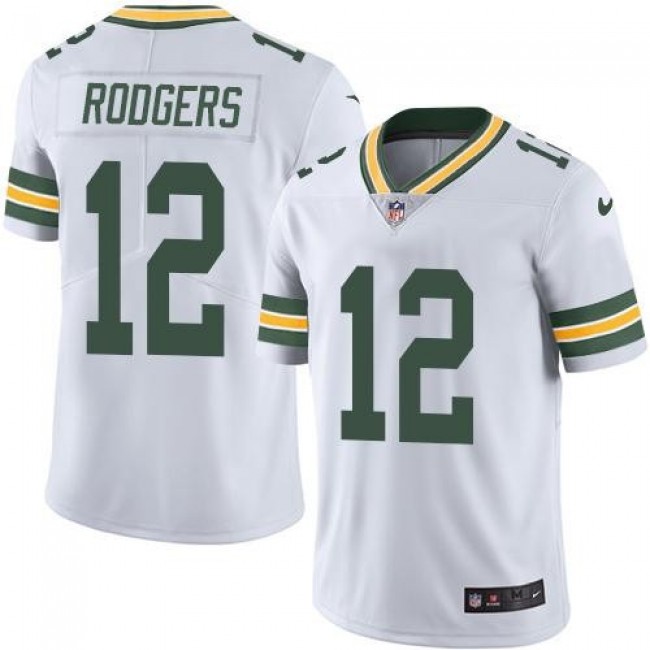 Green Bay Packers #12 Aaron Rodgers White Youth Stitched NFL Vapor Untouchable Limited Jersey