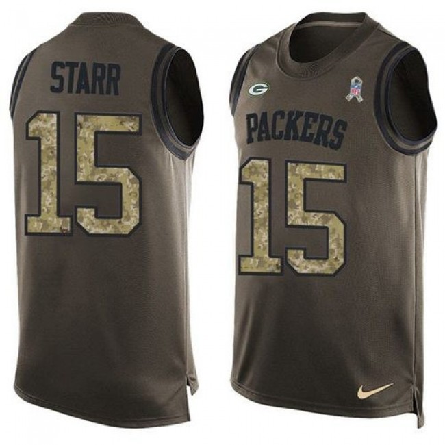 Nike Packers #15 Bart Starr Green Men's Stitched NFL Limited Salute To Service Tank Top Jersey