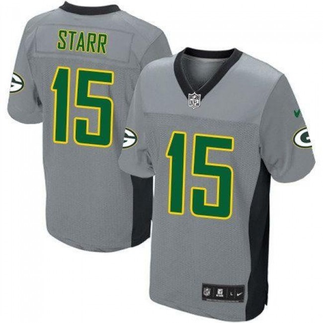 Nike Packers #15 Bart Starr Grey Shadow Men's Stitched NFL Elite Jersey