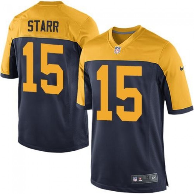 Green Bay Packers #15 Bart Starr Navy Blue Alternate Youth Stitched NFL New Elite Jersey