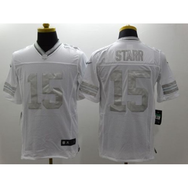 Nike Packers #15 Bart Starr White Men's Stitched NFL Limited Platinum Jersey