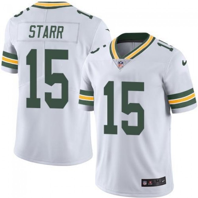 Green Bay Packers #15 Bart Starr White Youth Stitched NFL Vapor Untouchable Limited Jersey