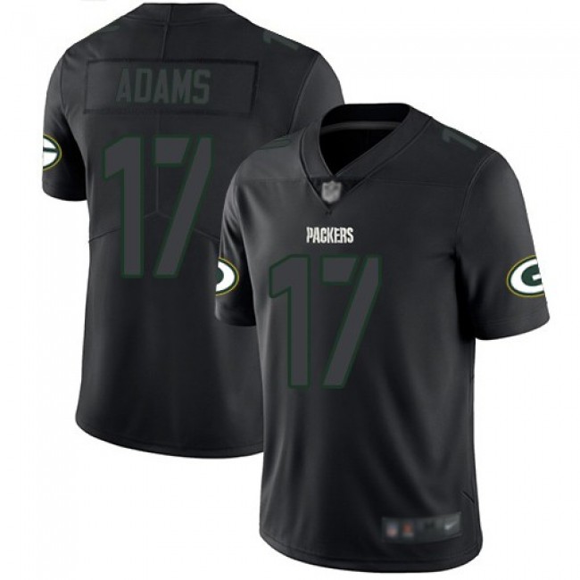 Nike Packers #17 Davante Adams Black Men's Stitched NFL Limited Rush Impact Jersey